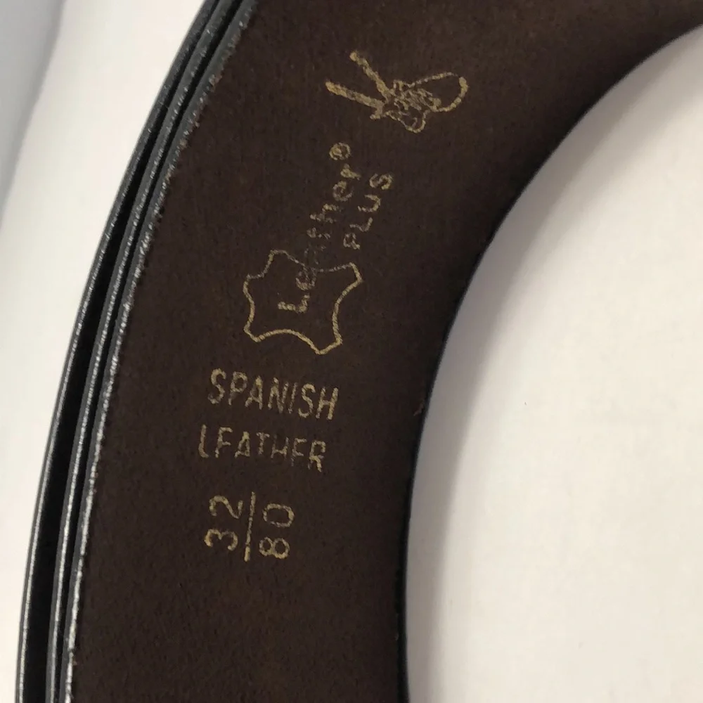 Leather Plus Brown Silver Spanish Leather Belt size 32